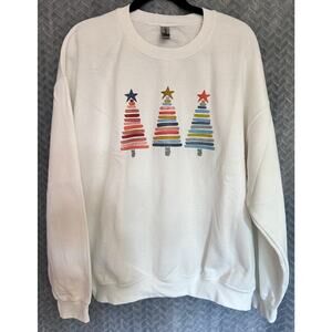 Holiday Trees Sweatshirt Size XL Heavy Festive Christmas Party Celebrate